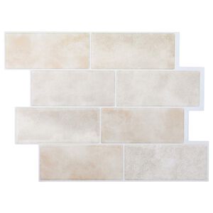 vidaXL Subway flise 20 stk. Beige marmor 29 x 21 cm Polyurethan og PET