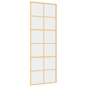 vidaXL skyded&oslash;r 76x205 cm klart sikkerhedsglas og aluminium guldfarvet