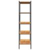 vidaXL reol med 5 hylder 80x40x163 cm sort og egetr&aelig;sfarvet