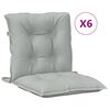 vidaXL stolehynder med lav ryg 6 stk. 100x50x7 cm stof lysegr&aring;