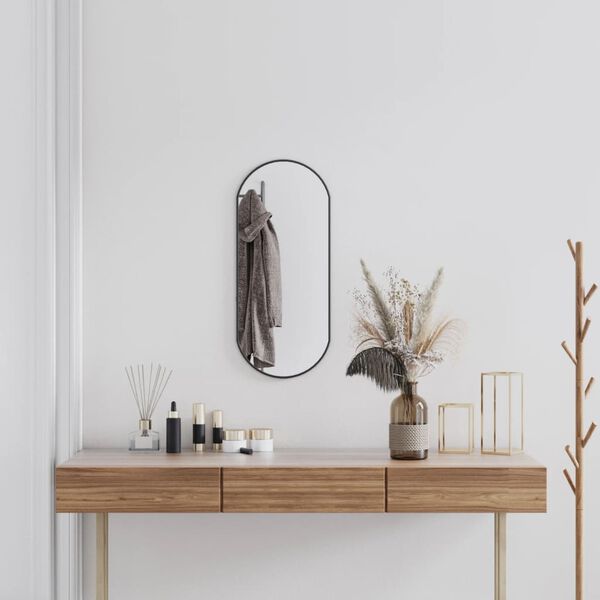 vidaXL vægspejl 70x30 cm oval sort