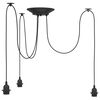 vidaXL pendellampe med 3 lampeholdere E27 metal sort