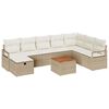vidaXL Havesofa S&aelig;t 9 stk. Beige Poly rattan