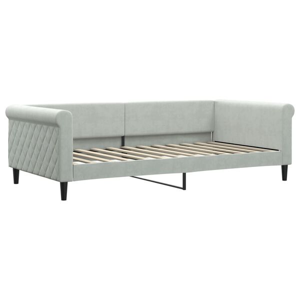 vidaXL daybed 100x200 cm velour lysegr&aring;