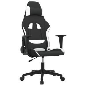 vidaXL gamingstol med massagefunktion stof sort og hvid