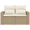 vidaXL 2-personers havesofa med hynder polyrattan beige