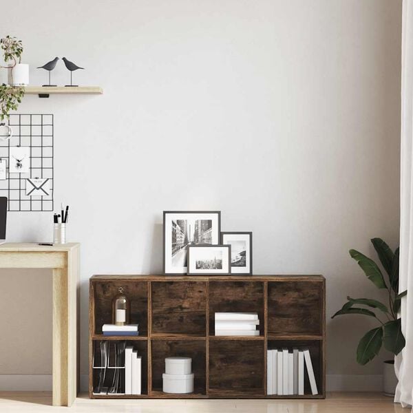 vidaXL bogreol/sk&aelig;nk 66x30x130 cm konstrueret tr&aelig; r&oslash;get egetr&aelig;