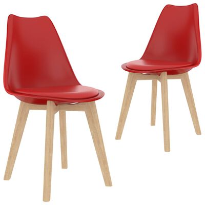 vidaXL spisebordsstole 2 stk. plastik rød