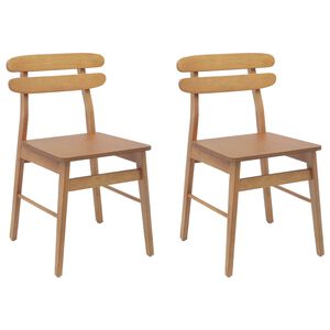 vidaXL Spisestuestol 2 pcs Naturfarvet Massivt træ
