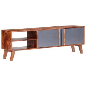 vidaXL tv-bord 140x30x45 cm massivt tr&aelig; gr&aring;