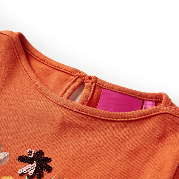 Lang&aelig;rmet T-shirt til b&oslash;rn str. 104 cm orange