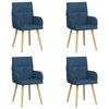 vidaXL Spisestole 4 stk. Stof Bl&aring; 60 x 56 x 93 cm