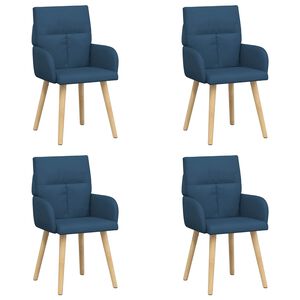 vidaXL Spisestole 4 stk. Stof Bl&aring; 60 x 56 x 93 cm
