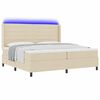 vidaXL LED Box Spring Bed med madras Creme 200 x 200 cm Stof