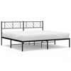 vidaXL sengeramme med sengegavl 200x200 cm metal sort
