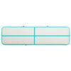 vidaXL oppustelig gymnastikm&aring;tte m. pumpe 800x100x15 cm PVC gr&oslash;n