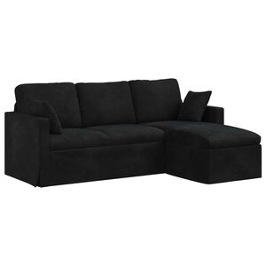 vidaXL Sofa Sort 198 x 134 x 80 cm Fl&oslash;jl