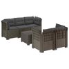 vidaXL 5-personers Havem&oslash;bel Sofa med Hynder Rattan Look PP Lysegr&aring;