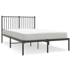 vidaXL sengeramme med sengegavl 120x190 cm metal sort