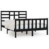 vidaXL sengeramme 150x200 cm King Size massivt tr&aelig; sort