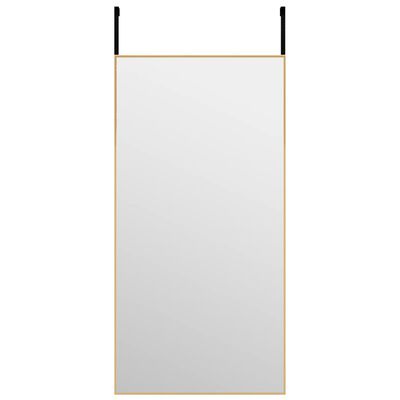 vidaXL dørspejl 40x80 cm glas og aluminium guldfarvet