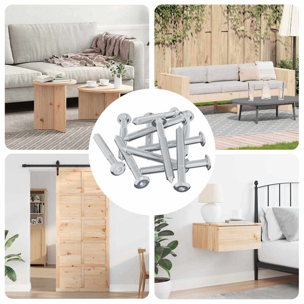 vidaXL Skrue 12 pcs S&oslash;lv M6 x 50 mm St&aring;l