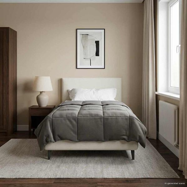 vidaXL Hel&aring;rs dyne Quilting Lysegr&aring; 135 x 200 cm Mikrofiber