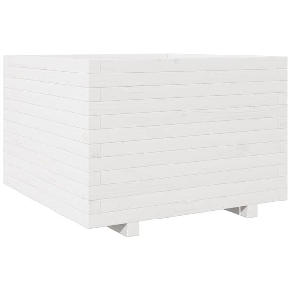 vidaXL plantekasse 70x70x49,5 cm massivt fyrretræ hvid