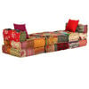 vidaXL 3-personers modulpuf stof patchwork