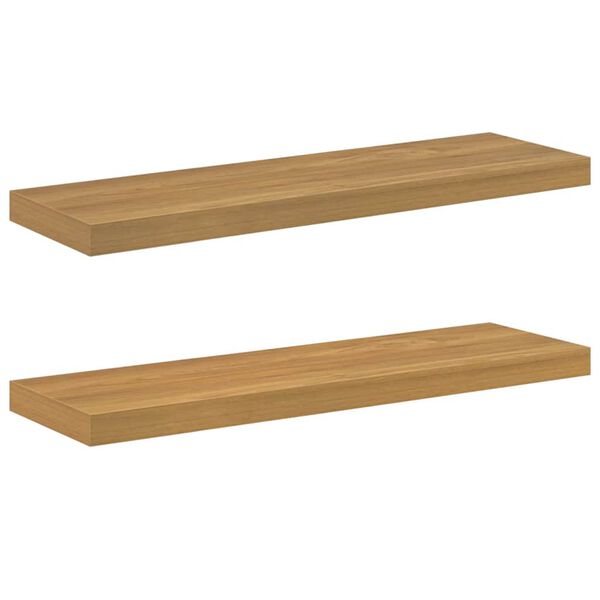 vidaXL V&aelig;ghylde 2 pcs Brun 90 x 23,5 x 4 cm Konstrueret tr&aelig;