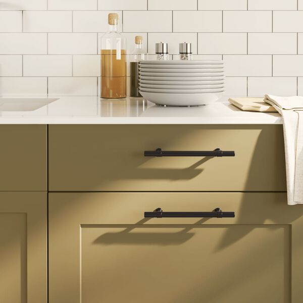 vidaXL skabsh&aring;ndtag 20 stk. 128 mm rustfrit st&aring;l sort