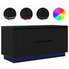 vidaXL tv-skab med LED-lys 100x41x50 cm sort-eg