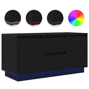 vidaXL tv-skab med LED-lys 100x41x50 cm sort-eg
