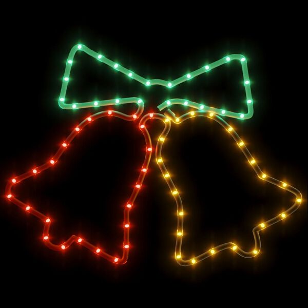 vidaXL juleklokker 2 stk. 50x56 cm 72 LED'er julefigur