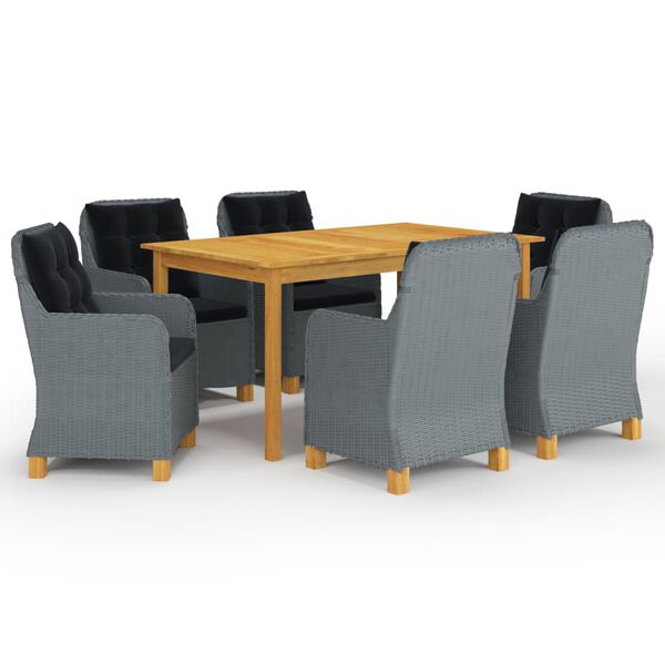 vidaXL spisebordss&aelig;t til haven 7 dele lysegr&aring;