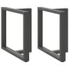 vidaXL spisebordsben T-formet 2 stk. antracit 80x35x(72-73) cm st&aring;l