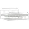 vidaXL sengeramme med sengegavl og fodg&aelig;rde 200x200 cm metal hvid