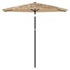 vidaXL parasol med stålstang 223x223x213 cm brun