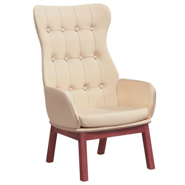 vidaXL lænestol stof cremefarvet