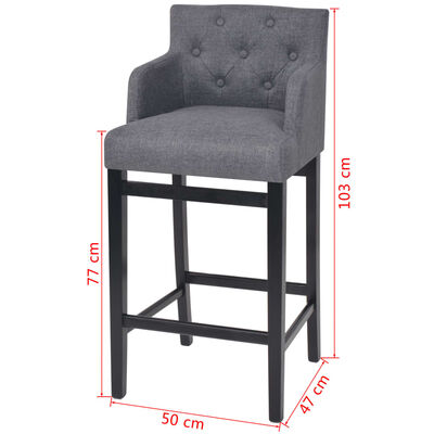 vidaXL barstole 2 stk. stof mørkegrå
