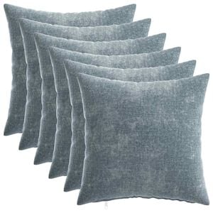 vidaXL Pudebetr&aelig;k 6 stk. HEERLEN Lysebl&aring; 30 x 30 cm Chenille Stof
