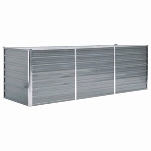 vidaXL forh&oslash;jet plantekasse 240x80x77 cm galvaniseret st&aring;l gr&aring;