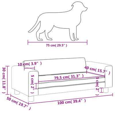 vidaXL hundeseng med forlængelse 100x50x30 cm velour lyserød