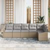 vidaXL Sofa S&aelig;t med pude 6 pcs Beige polyrattan