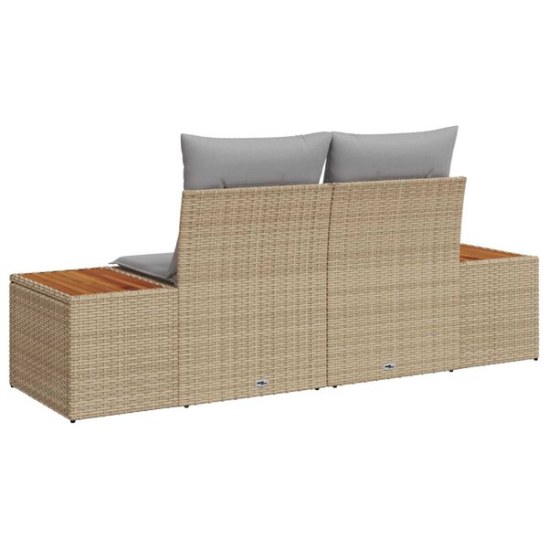 vidaXL Havemøbelsofa Beige 184 x 62 x 85cm polyrattan