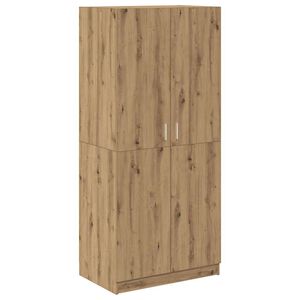 vidaXL kl&aelig;deskab 80x52x180 cm konstrueret tr&aelig; egetr&aelig;slook