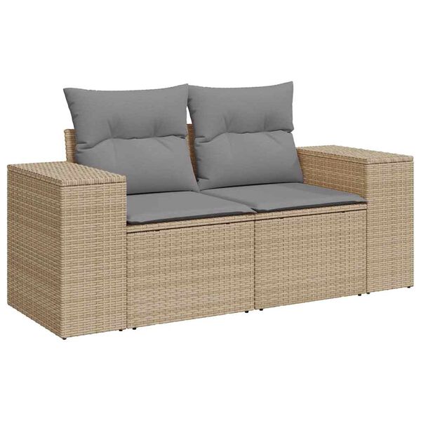 vidaXL sofas&aelig;t til haven 5 dele med hynder polyrattan beige