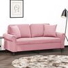 vidaXL 2-personers sofa med pyntepuder 140 cm velour pink