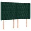 vidaXL sengegavl med kanter 147x16x118/128 cm fl&oslash;jl m&oslash;rkegr&oslash;n