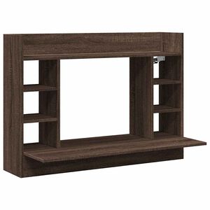 vidaXL v&aelig;gh&aelig;ngt skrivebord 105x48x75 cm konstrueret tr&aelig; brun egetr&aelig;